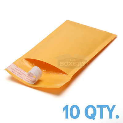 10 #000 Kraft Bubble Padded Envelopes Mailers 4 x 8 from The Boxery 