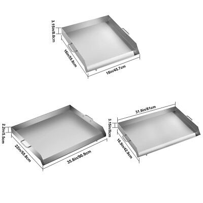 VEVOR 16"x18"/32"x17"/36"x22" Stainless Steel Griddle Flat Top Grill Stove