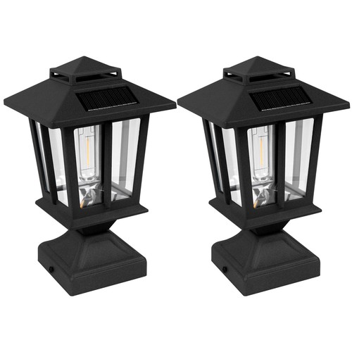 Pack of 2 Solar Post Cap Light w/Fitter