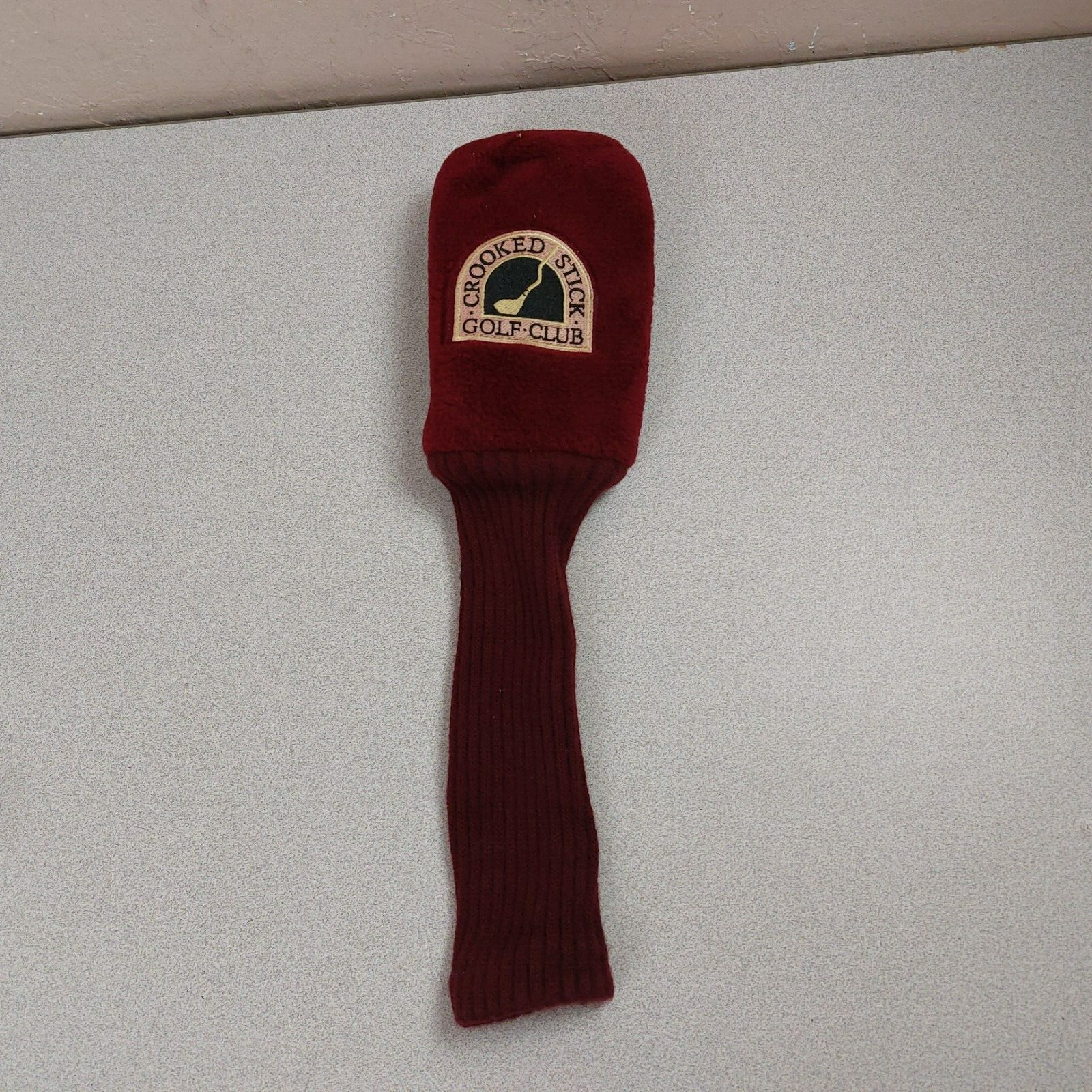 Crooked Stick Golf Club Driver Headcover Plush Burgundy VG