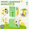 Toddler Cooking Set with Storage Box-Kids Kitchen Set,Safe PP Material Montessori Kitchen Tools for Real Cooking,Dishwasher Safe,Fun Bird-Shaped Organizer Toddler Knife Set