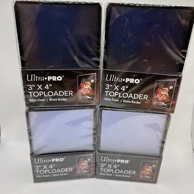 Ultra Pro 3X4 BLACK BORDER Regular Toploaders 35pt 4 Packs of 25, 100 total 
