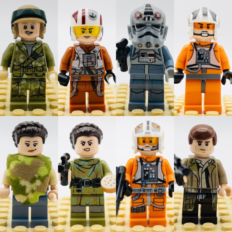 Minifiguren LegoÂ® Leia Han Solo ð¦Theron Nett X Wing Figther Pilot Endor At-At
