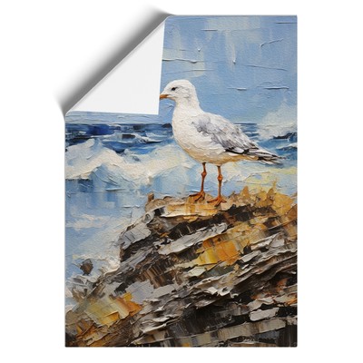 Seagull Impressionism No.2 Wall Art Print Framed Canvas Picture Poster Decor