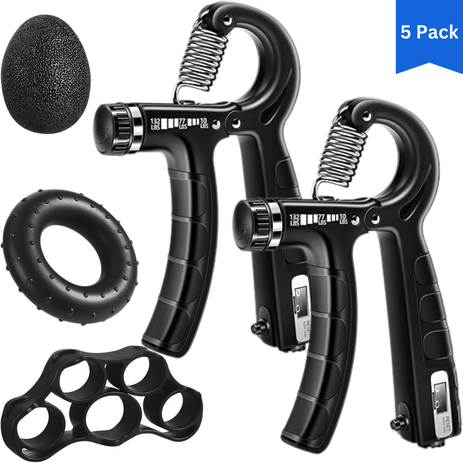 Adjustable Resistance Hand Grip Strengthener Workout Kit Ring Finger Stretcher