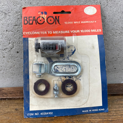Vintage Beacon Cyclometer NOS Bicycle Odometer 40355109 Wheel Mount New B3