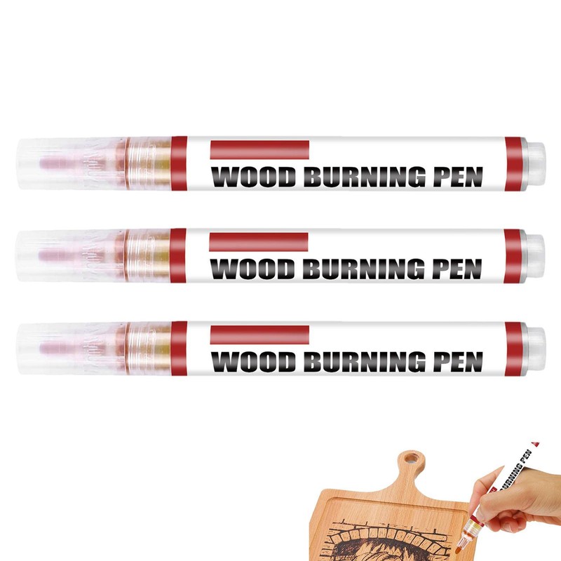 3pcs Scorch Marker Pen For DIY Project Easy Use Safe Chemical Wood Burning Pen