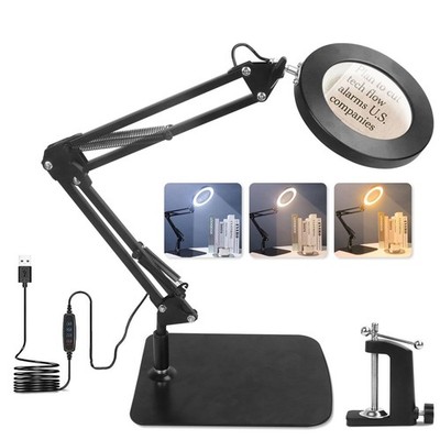 Lampe Loupe 10X Lampe De Bureau Loupe avec Lumière Et Support Loupe De Lecture