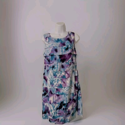 Connected Apparrel Dress Women s Size 10 Purple Multi Layered Look EUC