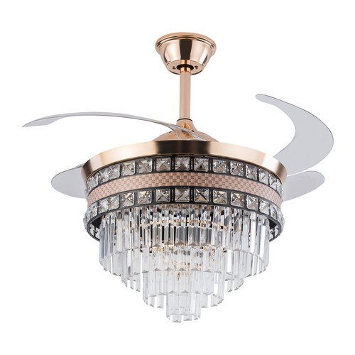 42 Inch Ceiling Fan Light Chandeliers LED Hanging Pendant Lamp Fixture W/Remote
