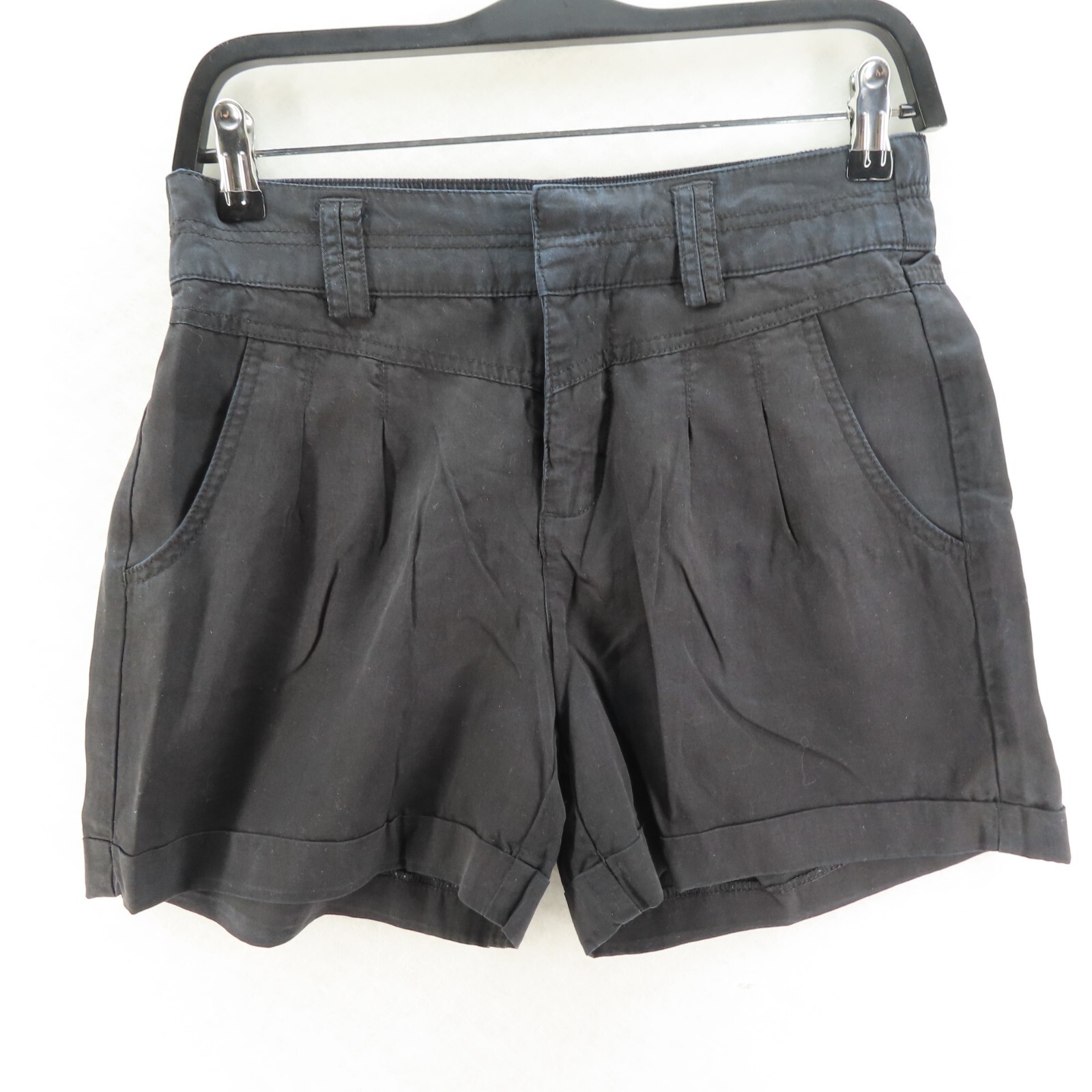 JUST JEANS Women's Sz 8 Casual Black Denim Shorts Zip Fly