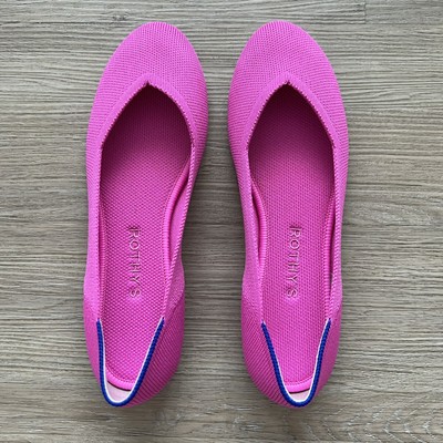Rothy s The Flat Round Toe Slip On Removable Soles Washable Dragon Fruit 7.5