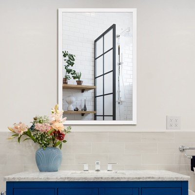 Rectangular Wall Mirror 24  x 36  Bathroom Mirror Framed Wall Mirror for Livi...