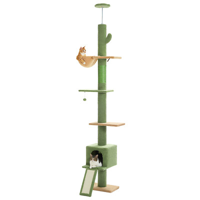 PAWZ Road Kratzbaum Deckenhoch Katzenkratzbaum Katzenbaum Kletterbaum 210-274 cm