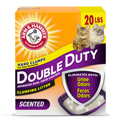 Double Duty Cat Litter, Advanced Odor Control Clumping Cat Litter, Scented, 20 L