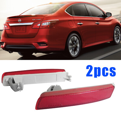 Rear Bumper Reflector Set For 2013-2018 Nissan Sentra Left & Right 2pcs