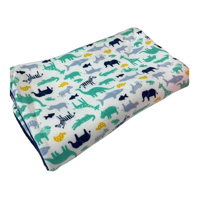 Carters Child Of Mine Blue Green Dinosaur Giraffe Hippo Shark Fish Baby Blanket