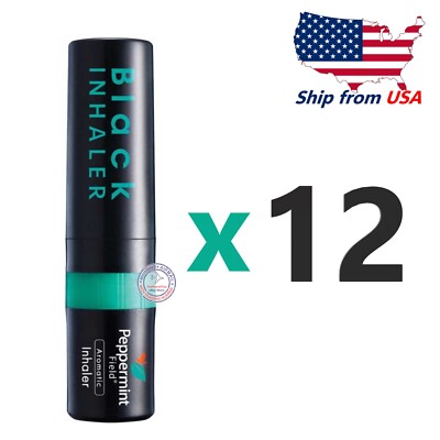 Peppermint Field Black Aromatically Refreshing Thai Flavored Inhaler Pencil x 12