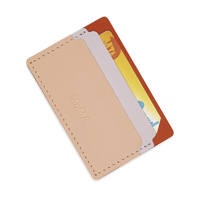MoMA Primary Recycled Leather Cardholder Rust/Pink
