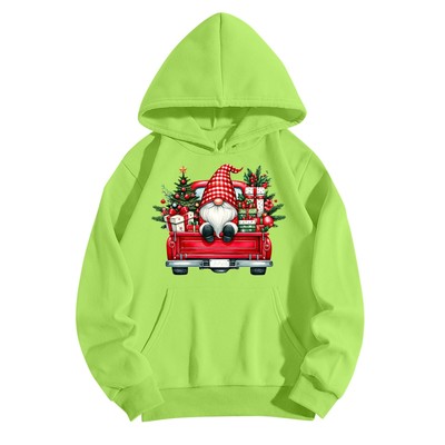 Women's Fashion Hoodies Christmas Printed Loose Crewneck Pullover Sweatshirts