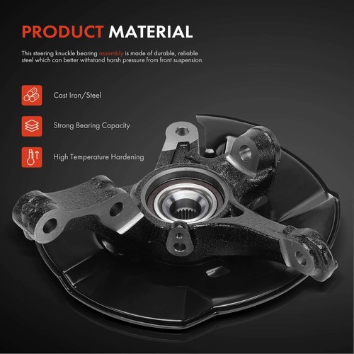 Front Driver Side Steering Knuckle & Hub Bearing Assy for Honda Civic 2013-2015