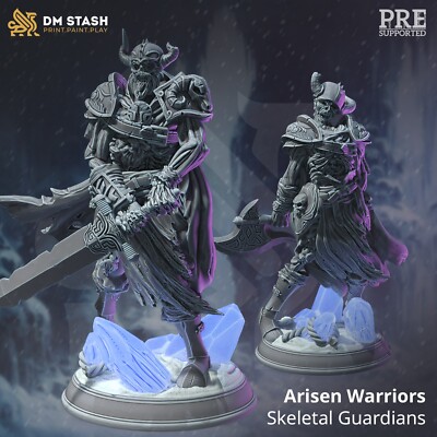 Arisen Warriors - Dm Stash -Thawing Dead - 32mm Unpainted DnD Miniatures 2 pack