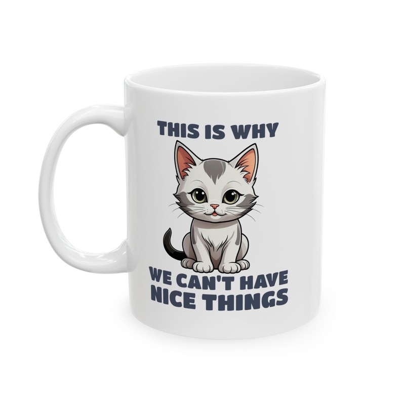 Playful Cat Mug - Funny Gift for Cat Lovers, Cute