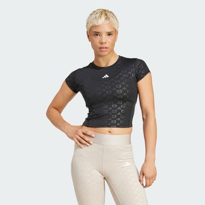женская тренировочная футболка adidas Hyperglam Training с тиснением