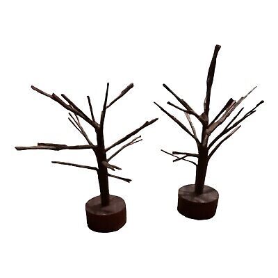 Bare Branch Trees for Christmas Village or Model Train Display 7.5"- Set Of 2
