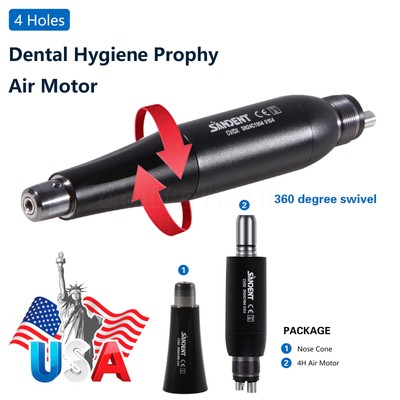 Dental Hygiene Prophy Handpiece Air Motor 4 Holes w/ 4:1 Nose Cone Handpiece HOT