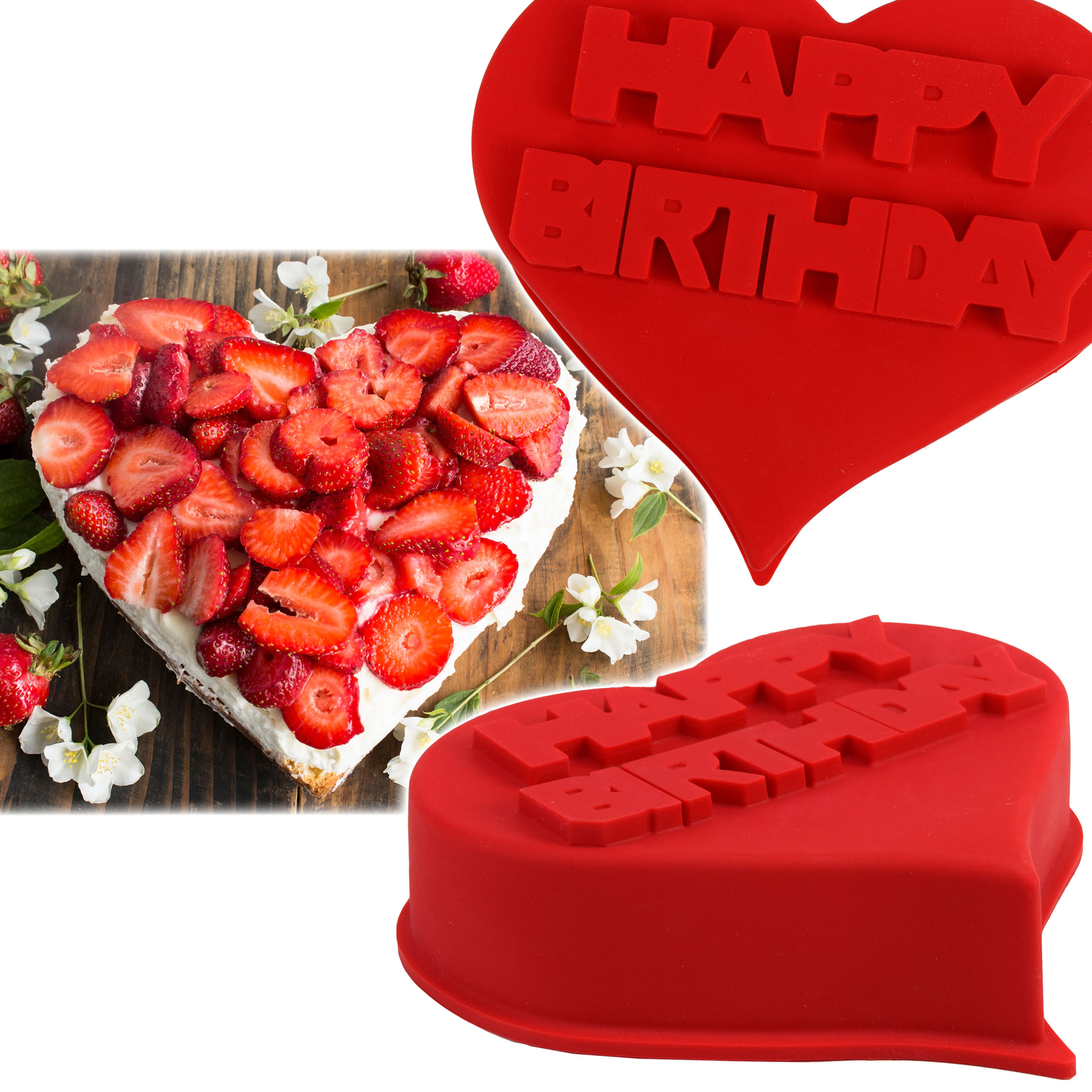 Silikon Backform Herz Happy Birthday Kuchenform Silikonbackform Kuchen Form