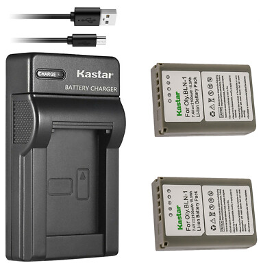 Kastar BLN-1 Battery + Charger for Olympus OM-D E-P5 E-M1 E-M5 EM5 Mark II PEN-F