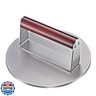 Heavy Duty 2.5 lb Stainless Steel Burger Press – 8.5 Inch Smash Burger Press Hamburger and Bacon Press for Steak, Meat, Flat Top Grill and BBQ, Polished Smooth Base Hamburger Smasher with Wooden Handle