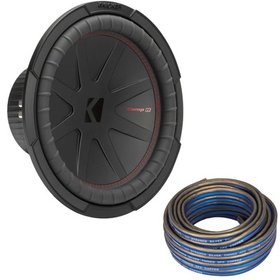 Kicker 48CWR122 CompR 12'' Subwoofer, DVC, 2-ohm - Includes Speaker Wire