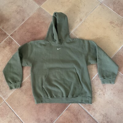 Vtg Nike center swoosh hoodie olive Green Size Medium RARE USA MADE | eBay