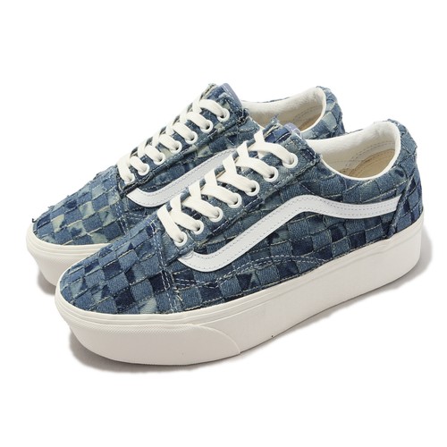 Vans Old Skool Stackform Denim Синий Белый Мужчины Унисекс Повседневная платформа VN0A7Q5MB6A