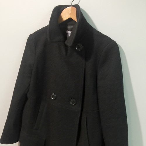 GAP Maternity Peacoat Small Wool Blend Winter Dress Coat Jacket Soft Feel Black