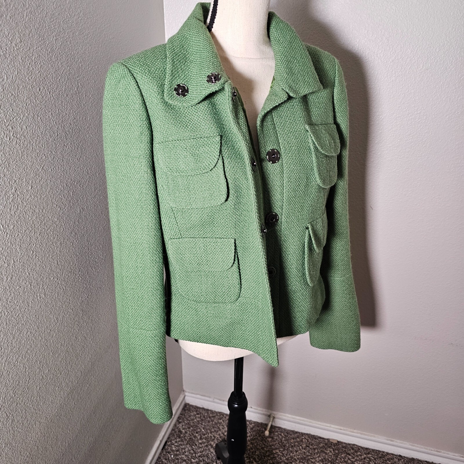 ジャケット・アウター Chanel Oversize Coat in Apple Green Wool OPULENCE VINTAGE