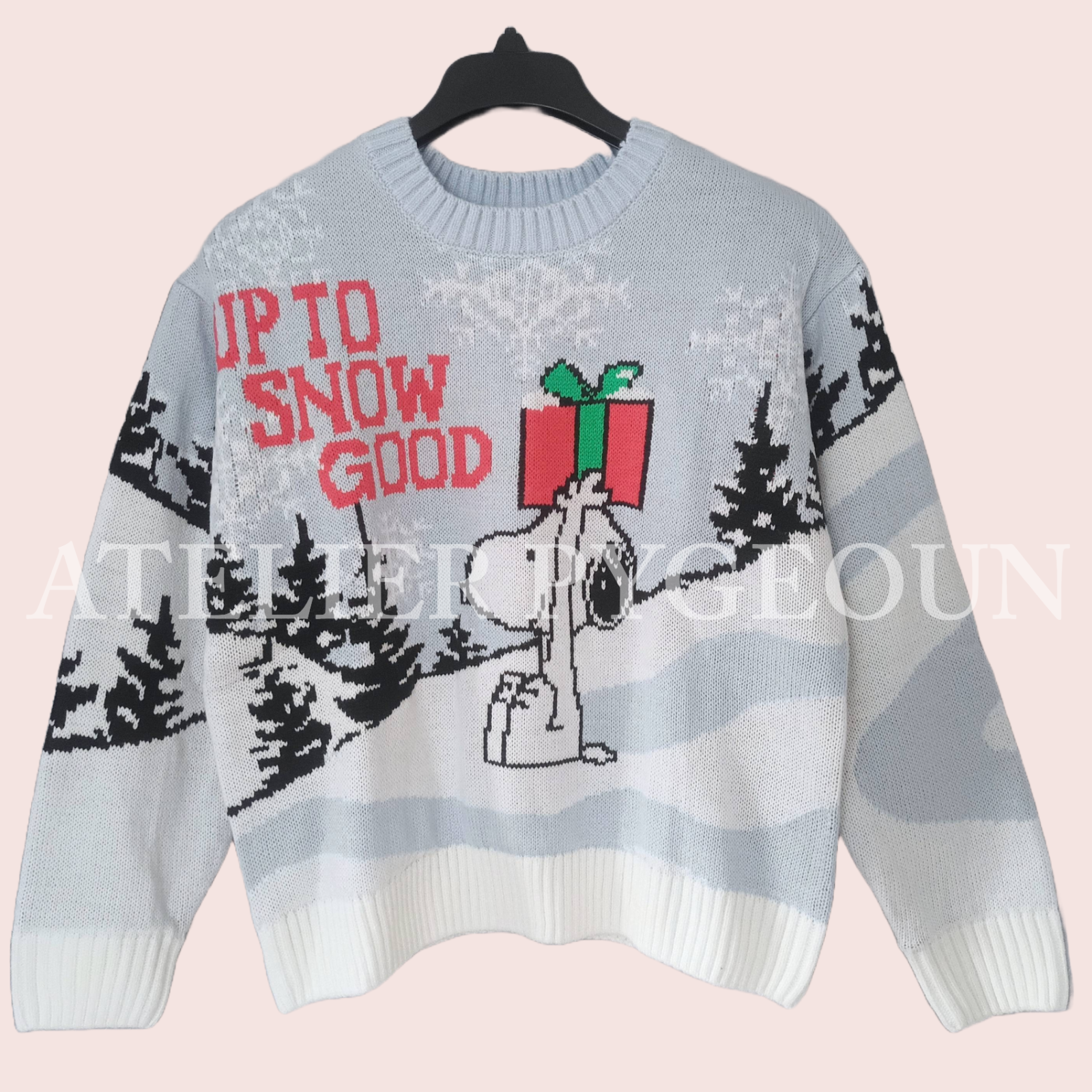 NWT H&M Peanuts Snoopy Up to Snow Good Jacquard-Knit Sweater