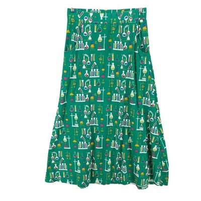 SVAHA Chemistry Lab Skirt Pockets 100% Organic Cotton A-Line EUC Size LARGE