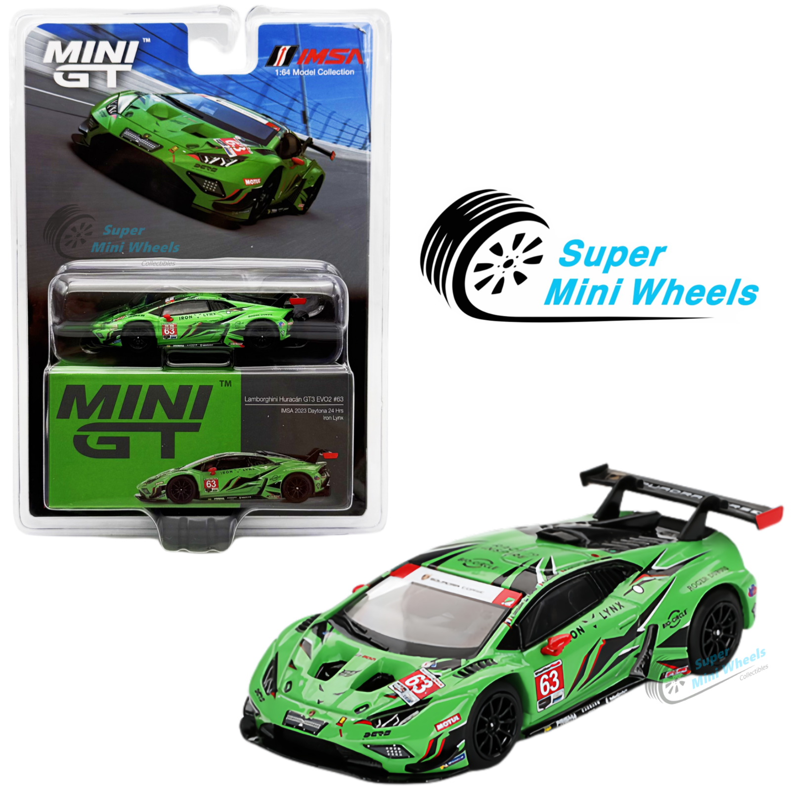 MINI GT Lamborghini Huracan GT 4台 Mini GT 1:64 Lamborghini Huracán GT3 EVO #88 “Weibo Primez