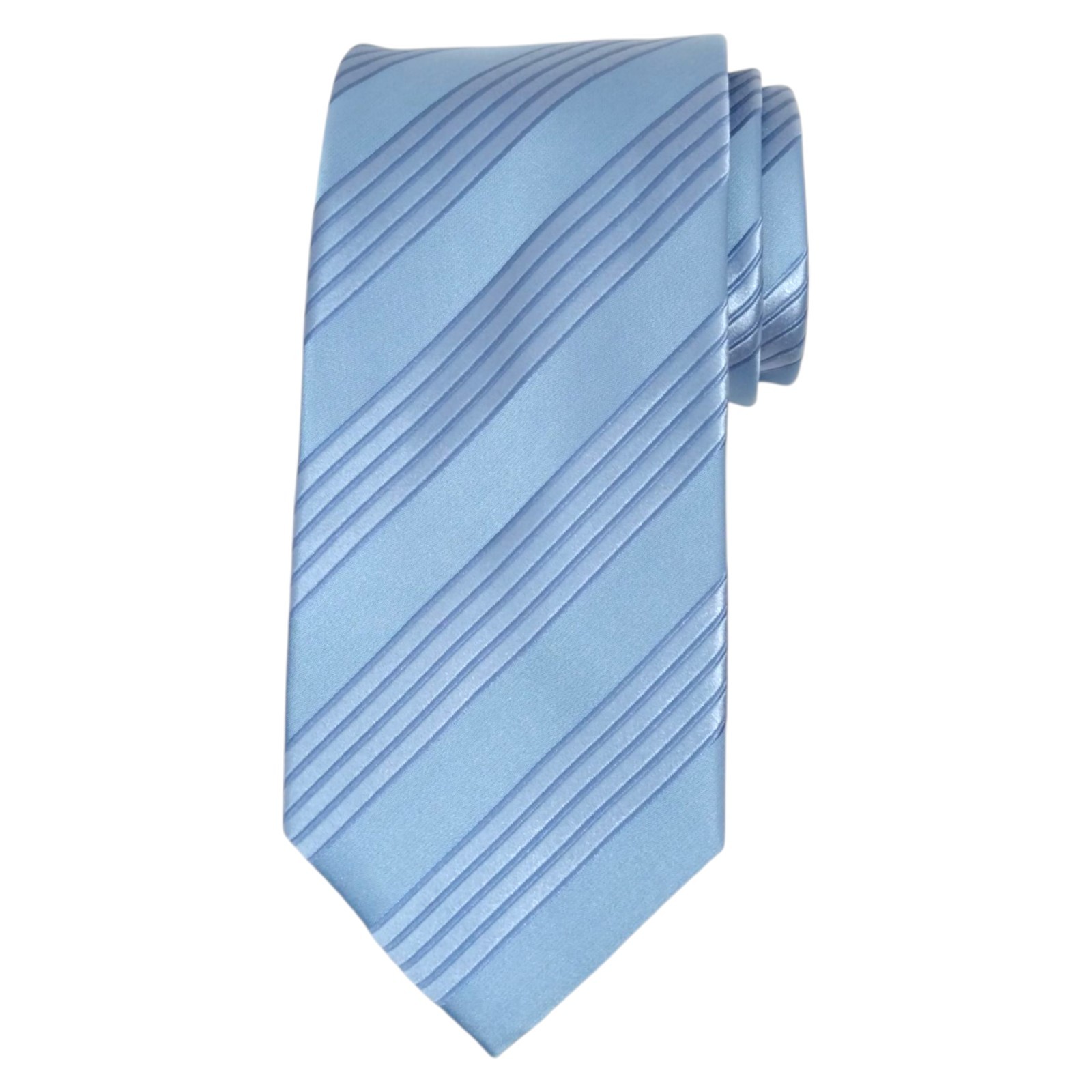 ALARA Mens Silk Tie Necktie Light Blue Stripe Jacquard 3.15 Classic Designer $80