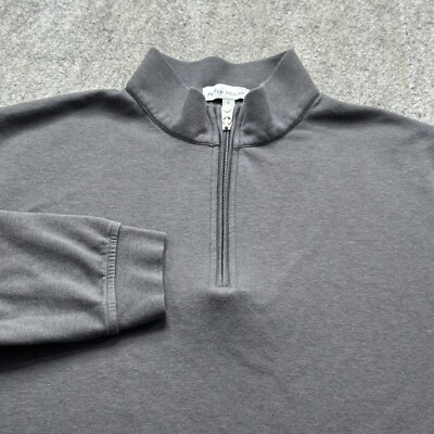 Peter Millar Sweater Men L Gray 1/4 Zip Long Sleeve Jumper Pullover