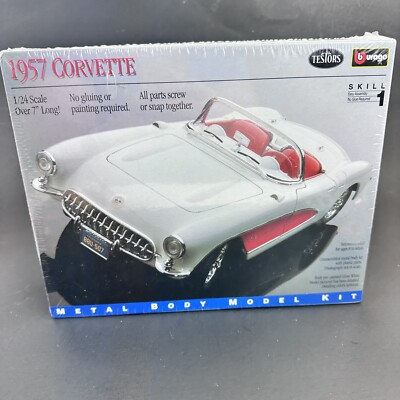 Testors Burago 1957 Corvette 1/24 Scale Metal Body Model Kit