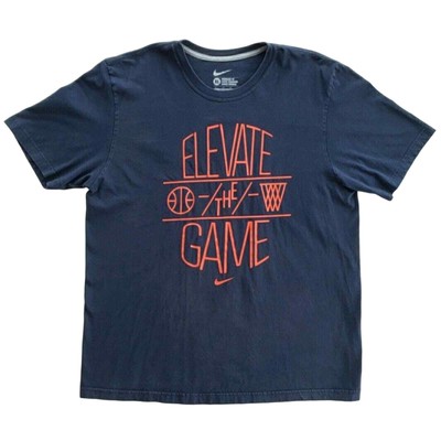 Nike T-Shirt Men XL Elevate The Game Blue Orange Casual Athletic Basketball Tee 