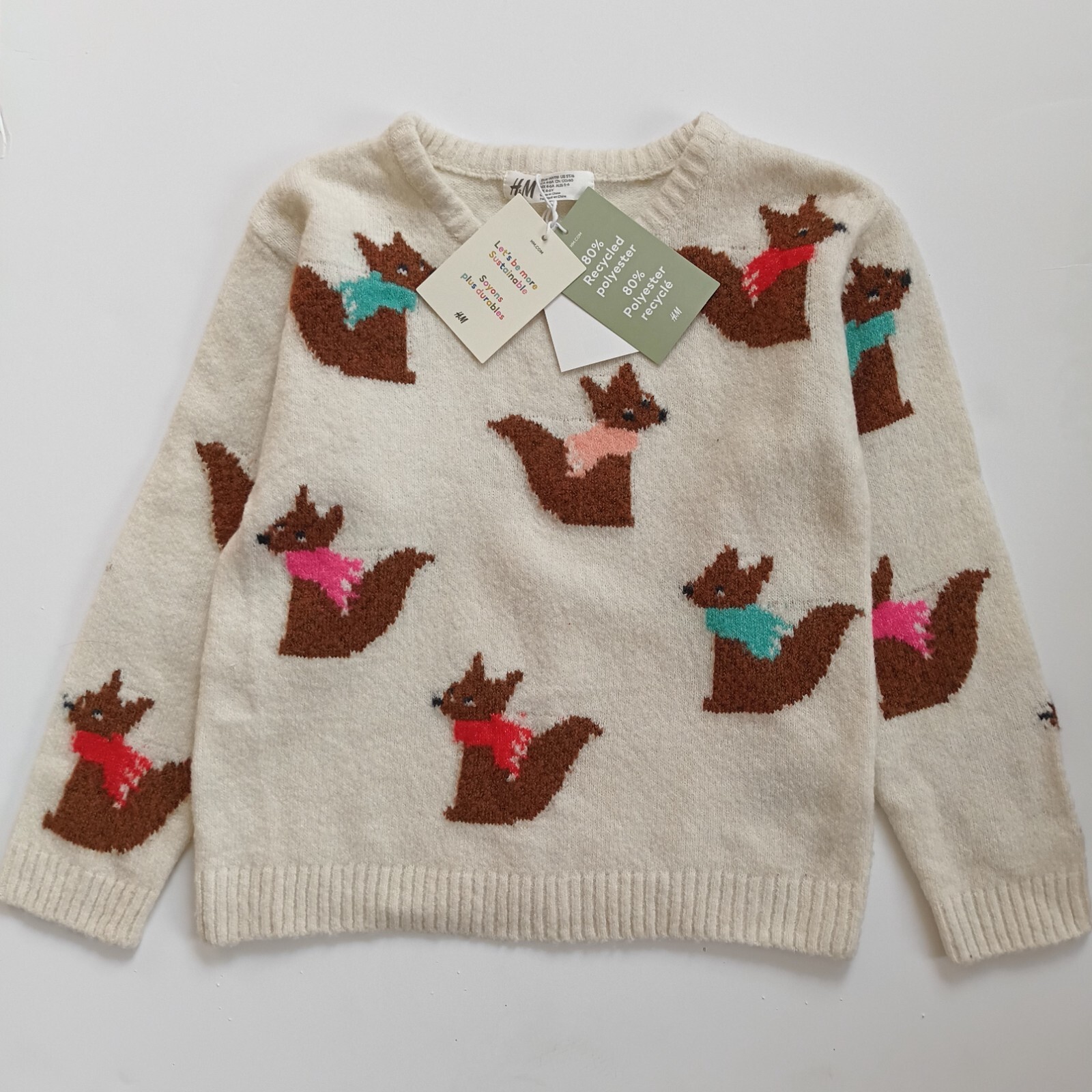 【HAY】 KNIT ホワイト Loose Fit Sweater - White - Kids | H&M US