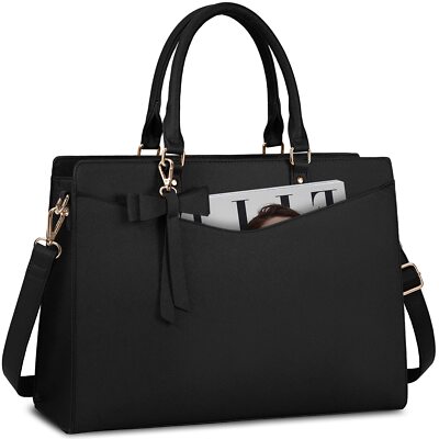 Laptop Bag for Women 15.6 Inch Leather Tote Bag Business Office Work Bag Wate...