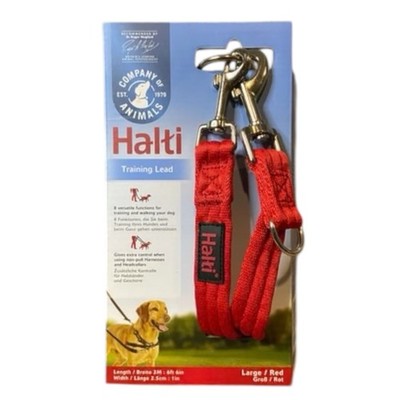 Halti Training Lead Large Red Dual Clip Adjustable Dog Lead