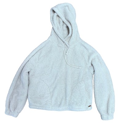 BILLABONG Women Pullover Size L Warm Regards Sherpa Fleece J611VBWA Cream Hoodie