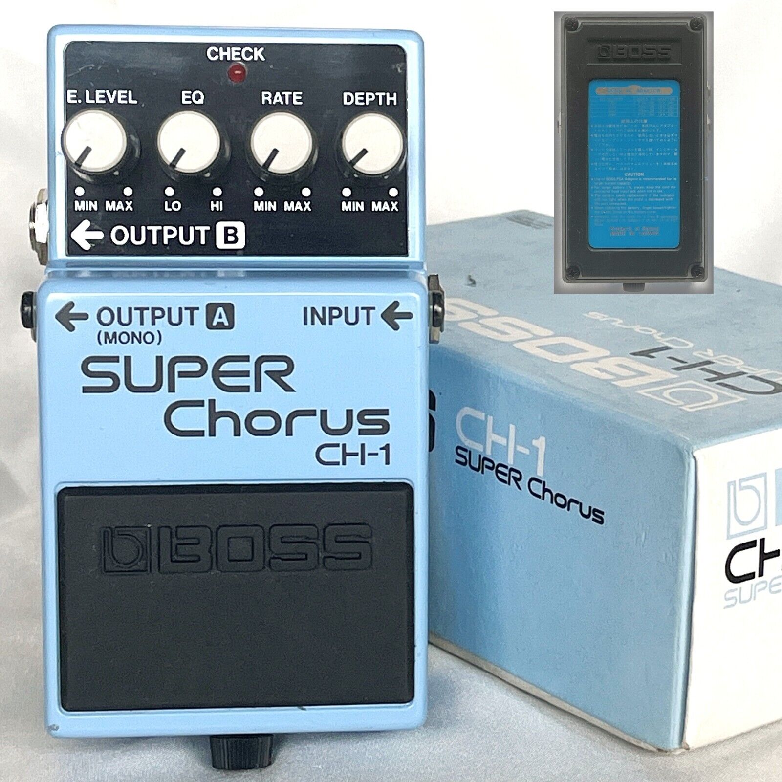 BOSS CH-1 SUPER Chorus 1989 W/Box Analog Blue Label VIntage BOSS CH-1 SUPER Chorus 1989 W/Box Analog Blue Label VIntage